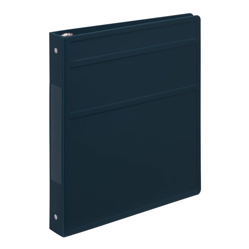 Carstens 1-Inch Heavy Duty 3-Ring Binder - Side Opening, Navy Blue, Durable Plastic, Precision No-Gap Rings, Waterproof Cover, No Pockets, Holds 125 US Letter Sheets, BPA-Free, Made in USA (8708-3R) - Image 1